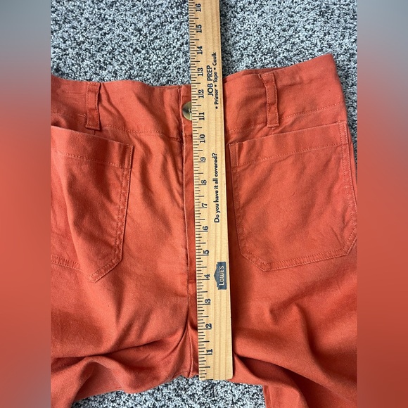 Anthropologie Maeve The Colette Wide Leg Crop Pants Orange/rust size 27 - Picture 9 of 12